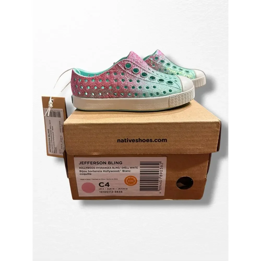 NWT Native Jefferson Bling Slip On Shoes, Size 4 Baby/Toddler